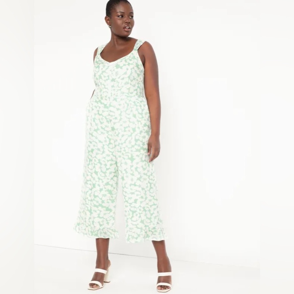 ELOQUII RUFFLE HEM JUMP SUIT